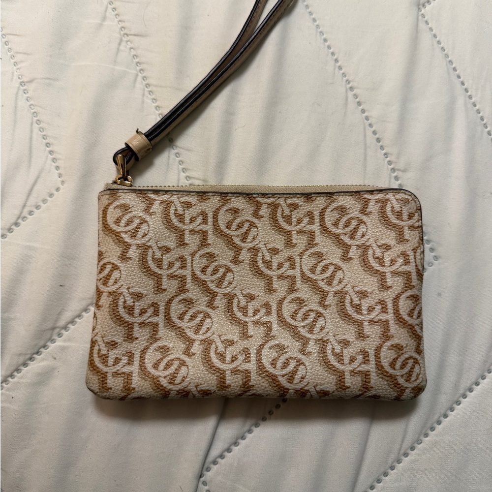 Coach Tan Monogram Wristlet